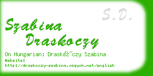 szabina draskoczy business card